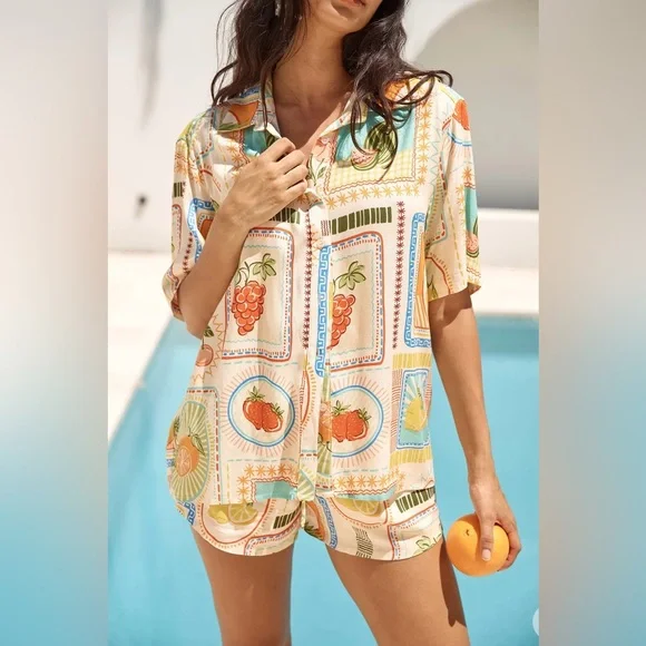 Seven Wonders Agata Shirt in Agata Print Women’s Size XS Fruit Print - Picture 2 of 11